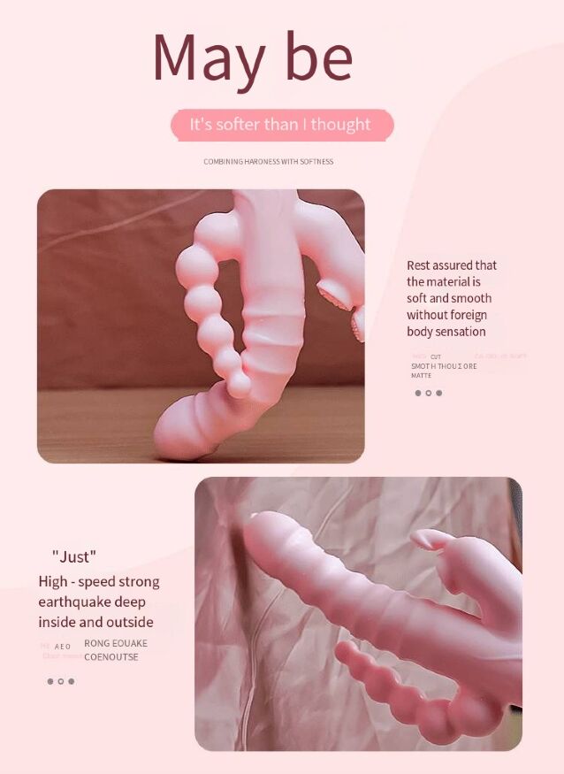 Вагинальный, клиторальный, анальный вибратор "Womans touch", 12 режимов вибрации, цвет розовый