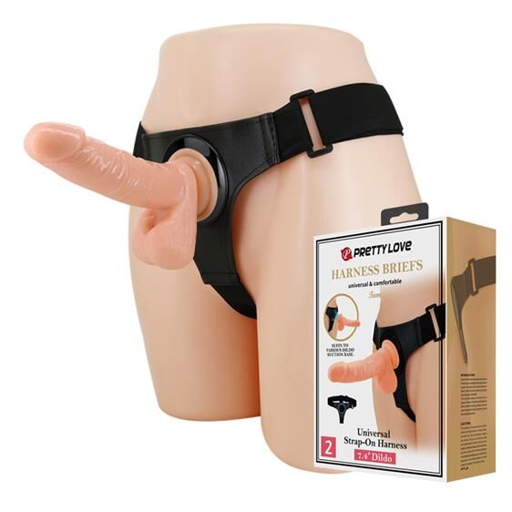 Страпон - Pretty Love Harness Briefs Tom 7.4"