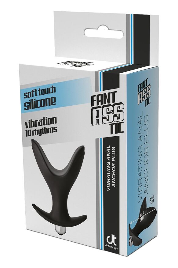 Раскрывающаяся анальная пробка с вибрацией FANTASSTIC VIBRATING ANAL ANCHOR PLUG BLACK