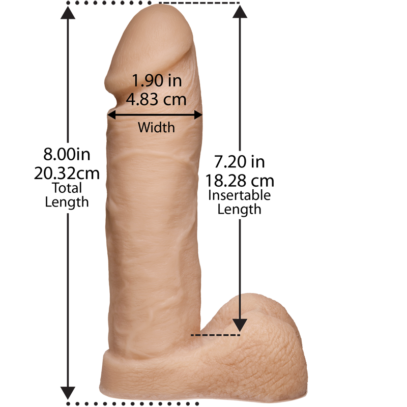 Фаллоимитатор Doc Johnson Platinum TRUSKYN - The Tru Ride 8 Inch, диаметр 4,8см, двухслойный силикон