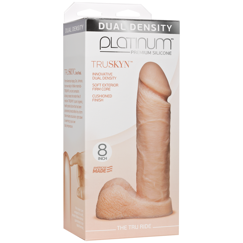 Фаллоимитатор Doc Johnson Platinum TRUSKYN - The Tru Ride 8 Inch, диаметр 4,8см, двухслойный силикон