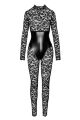 Комбинезон кружевной Enigma F299 Noir Handmade, с молнией, черный, размер S