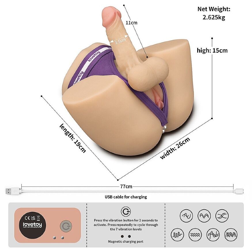 Мастурбатор 3в1 з вібрацією - Streetgirl's Dual Motor Sensation Pulse With Dildo