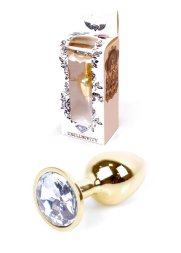 Анальна пробка - Jewellery Gold Plug Clear