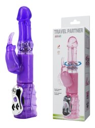 Вибратор с стимулятором клитора и функцией ротации BAILE - TRAVEL PARTNER Purple, BW-020236R