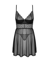 Еротичний комплект Obsessive Chemeris babydoll & thong XL/2XL, пеньюар та стрінги