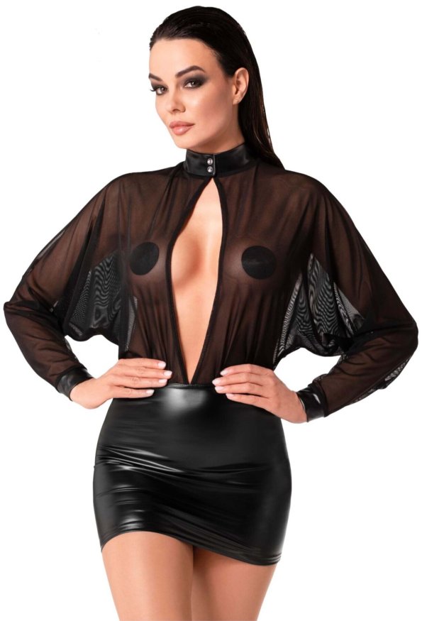 Сукня Noir Handmade F348 Powerwetlook and tulle dress - 5XL