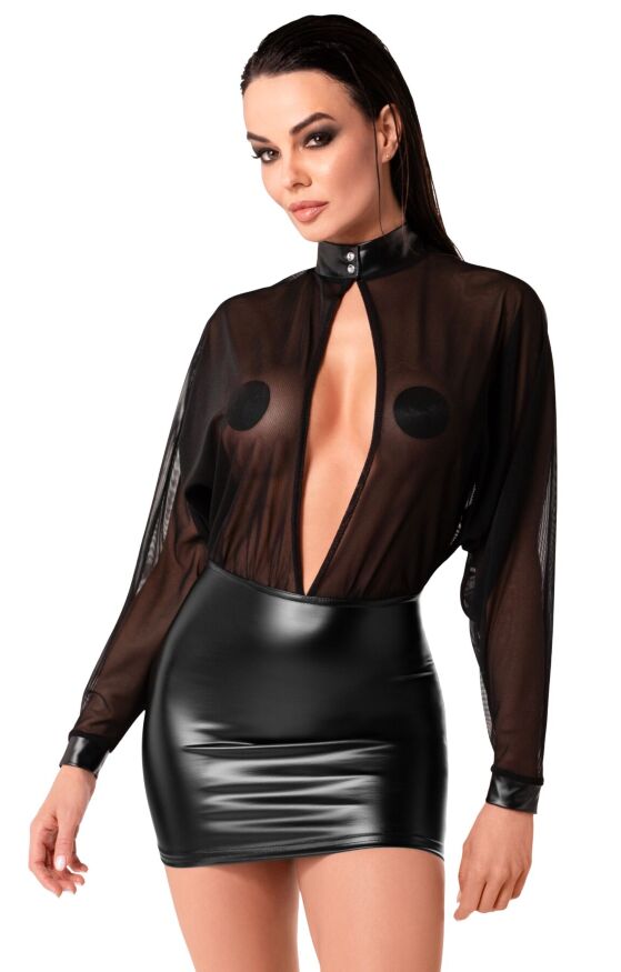 Сукня Noir Handmade F348 Powerwetlook and tulle dress - 5XL