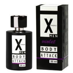 Чоловічі парфуми з феромонами - Aurora X Phero Men Body Attack Violet, 50 мл