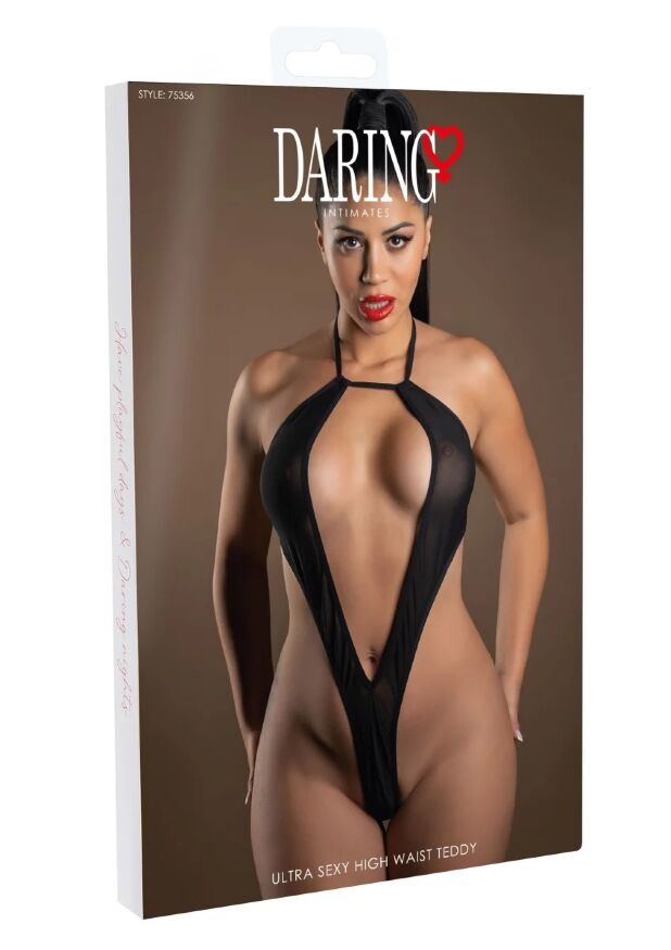 Боді в дрібну сітку із завищеною талією Daring Intimates, чорний