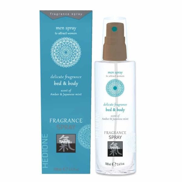 Спрей для тіла та ліжка з феромонами та афродизіаками Shiatsu Fragrance Бурштин та японська м'ята, 100 мл