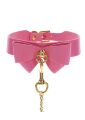 Ошейник с поводком Taboom Malibu Collar and Leash из веганской кожи, розовый