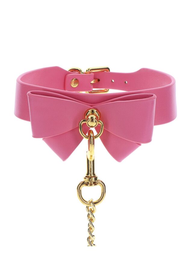 Ошейник с поводком Taboom Malibu Collar and Leash из веганской кожи, розовый