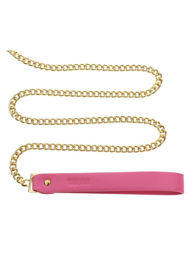 Ошейник с поводком Taboom Malibu Collar and Leash из веганской кожи, розовый