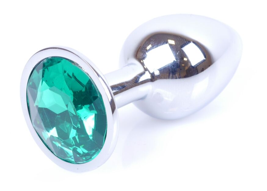 Анальная пробка Boss Series - Jewellery Silver PLUG Green S, BS6400011