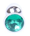 Анальная пробка Boss Series - Jewellery Silver PLUG Green S, BS6400011