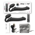 Безремневой страпон с вибрацией и пультом ДУ - Strap-On-Me Vibrating Black L 16х4,2 см