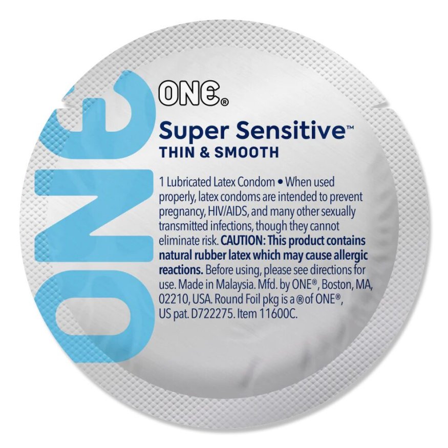 Презерватив ONE Super Sensitive, 1 шт, гладкий, c дополнительной смазкой