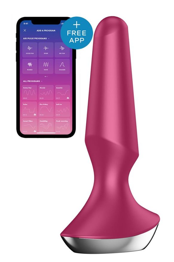Анальна пробка з функцією керування зі смартфона Satisfyer Vibrator ilicious 2, бордовий