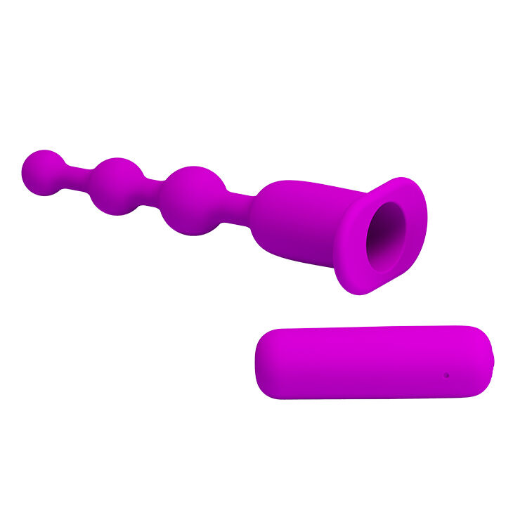 Анальний стимулятор зі знімним віброелементом Pretty Love Hermosa Anal Beads Purple