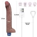 Вібратор - Real Softee Rechargeable Silicone Vibrating Dildo 11"