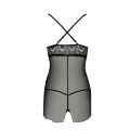 Прозрачная сорочка приталенная QUENTRIS CHEMISE black S/M - Passion Exclusive, трусики