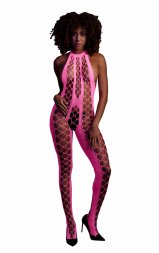 Бодистокинг – Ouch! Bodystocking With Halterneck Pink, XS/XL