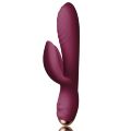 Вібратор-кролик Rocks-Off Every Girl Burgundy, два мотори, різноколірне LED-підсвічування, потужний