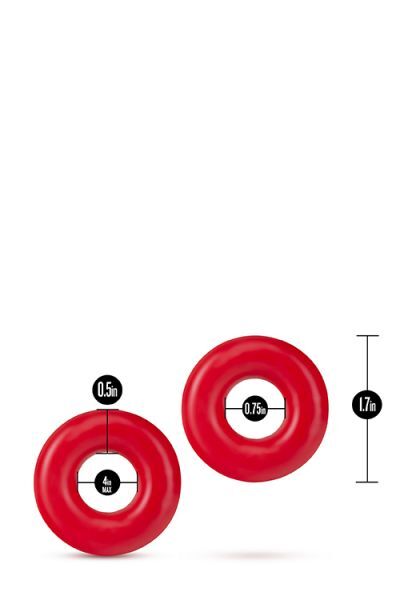 Набор эрекционных колец STAY HARD DONUT RINGS OVERSIZED RED