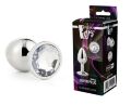 Анальная пробка с камнем GLEAMING LOVE SILVER PLUG SMALL