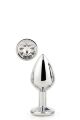 Анальная пробка с камнем GLEAMING LOVE SILVER PLUG SMALL