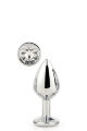 Анальная пробка с камнем GLEAMING LOVE SILVER PLUG SMALL