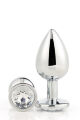 Анальная пробка с камнем GLEAMING LOVE SILVER PLUG SMALL