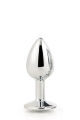 Анальная пробка с камнем GLEAMING LOVE SILVER PLUG SMALL