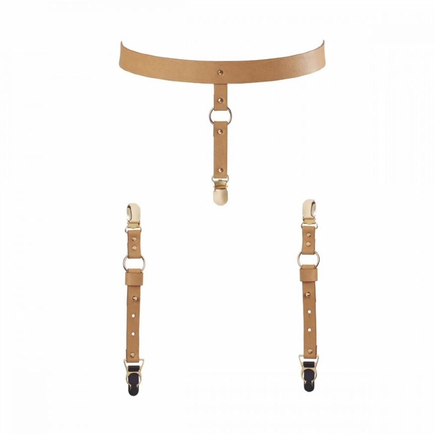 Підтяжки Bijoux Indiscrets MAZE - Suspender Belt for Underwear and Stockings Braun O\S