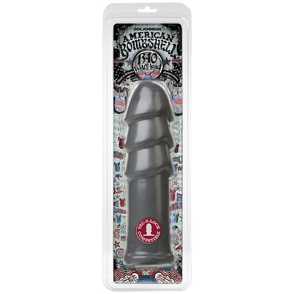 Фаллоимитатор для фистинга Doc Johnson American Bombshell B-10 Warhead Gun Metal, диаметр 6,9см
