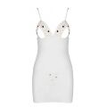 Сорочка з вирізами на грудях, стрінги Passion LOVELIA CHEMISE XXL/XXXL, white
