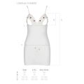 Сорочка з вирізами на грудях, стрінги Passion LOVELIA CHEMISE XXL/XXXL, white