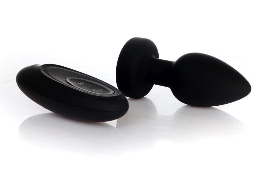 Анальна пробка - Silicone Black Plug Disco Flashlight