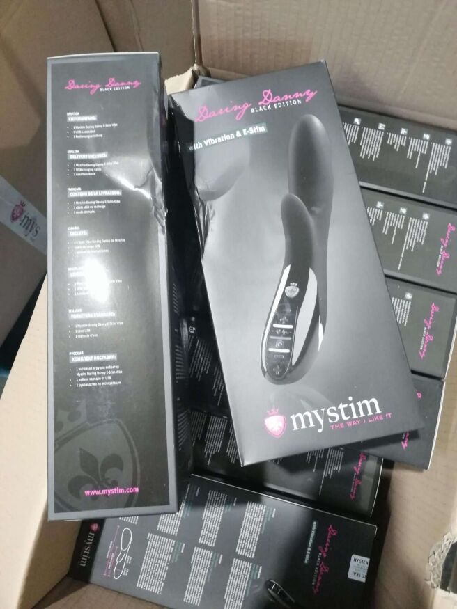 Вибратор-кролик с электростимуляцией Mystim Daring Danny eStim Black, миостимулятор (мятая упаковка)