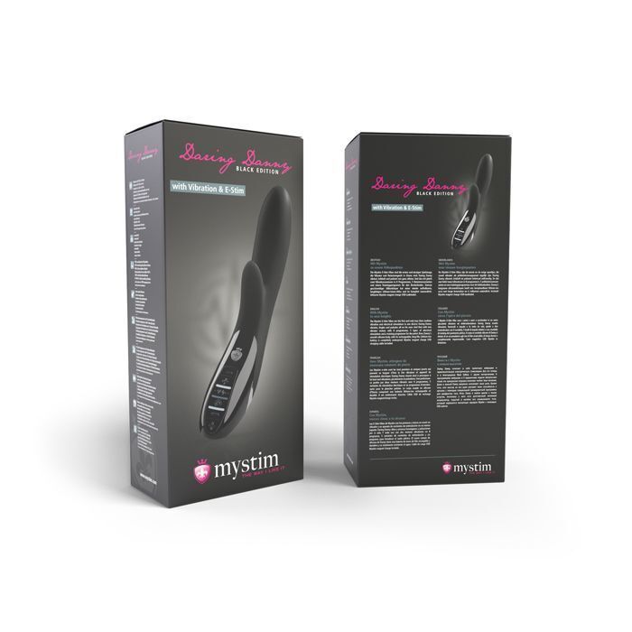 Вибратор-кролик с электростимуляцией Mystim Daring Danny eStim Black, миостимулятор (мятая упаковка)