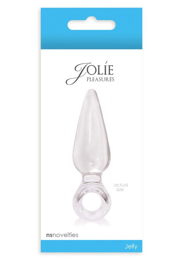 Анальная пробка со стоппером в виде кольца NS Novelties Jolie Pleasures Jelly Plug, прозрачный, Mini
