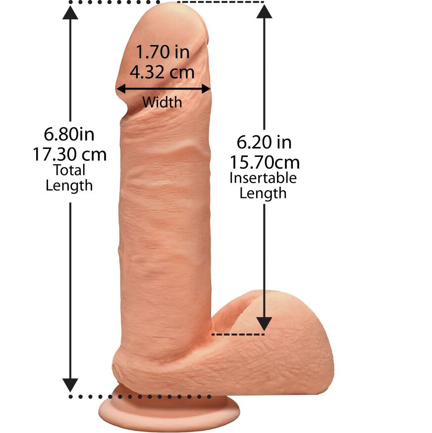 Фаллоимитатор Doc Johnson The D - Perfect D - 7 Inch With Balls - ULTRASKYN