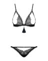 Комплект Obsessive Romanesa (Бюстгальтер и стринги) Black L\XL