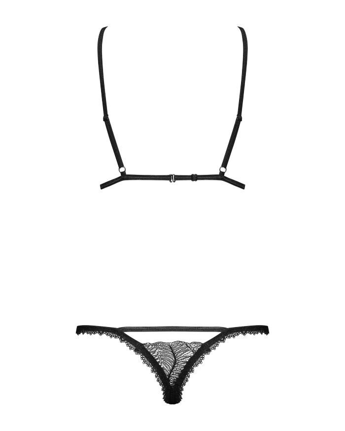 Комплект Obsessive Romanesa (Бюстгальтер и стринги) Black L\XL