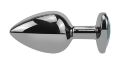 Анальная пробка с кристаллом EGZO - Dark Silver Heart Plug Rainbow size S