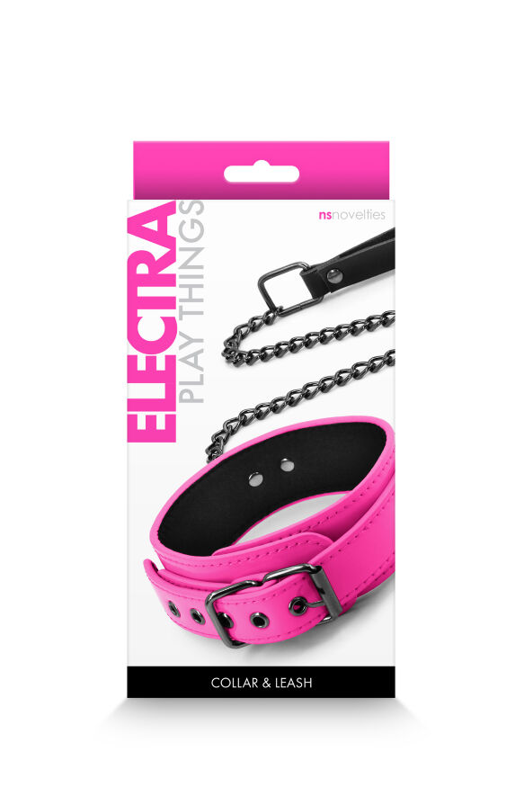 Ошейник с поводком NS Novelties ELECTRA COLLAR &amp; LEASH PINK