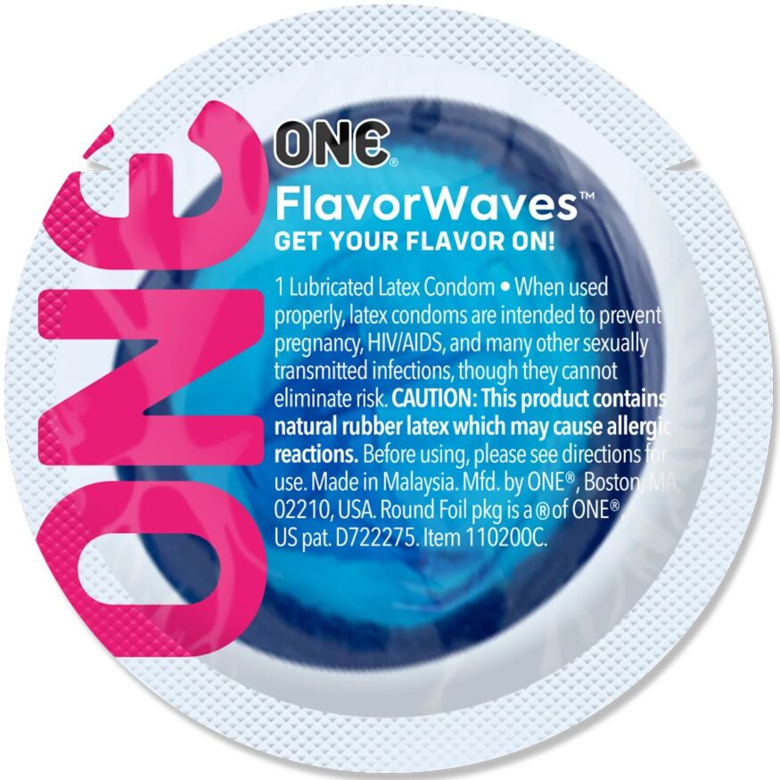 Набір ароматизований презервативів ONE FlavorWaves, 100 шт, 6 ароматів, 6 кольорів, упаковка-тубус