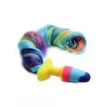 Анальная радужная пробка Rainbow Unicorn Anal Plug With Tail с хвостом