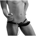28303 /AF475-BLACK Двойной страпон с вибро Power Pegger Double Strap-On, черный